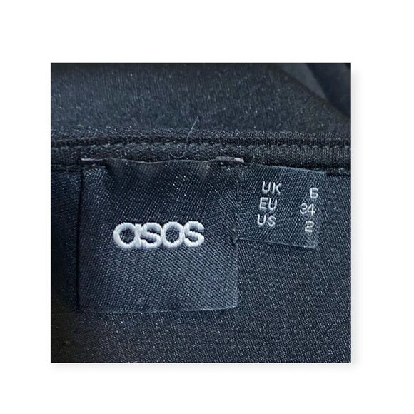 ASOS Black dress with Faux fur trim at the hem line,  size 2 - Picture 6 of 14